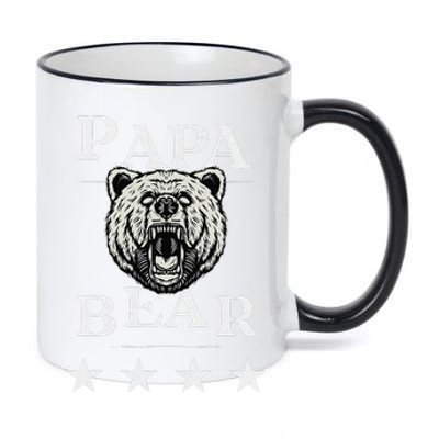 Papa Bear Distressed 11oz Black Color Changing Mug