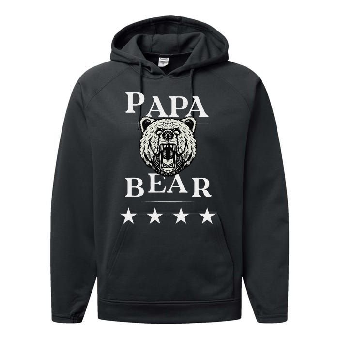 Papa Bear Distressed Performance Fleece Hoodie