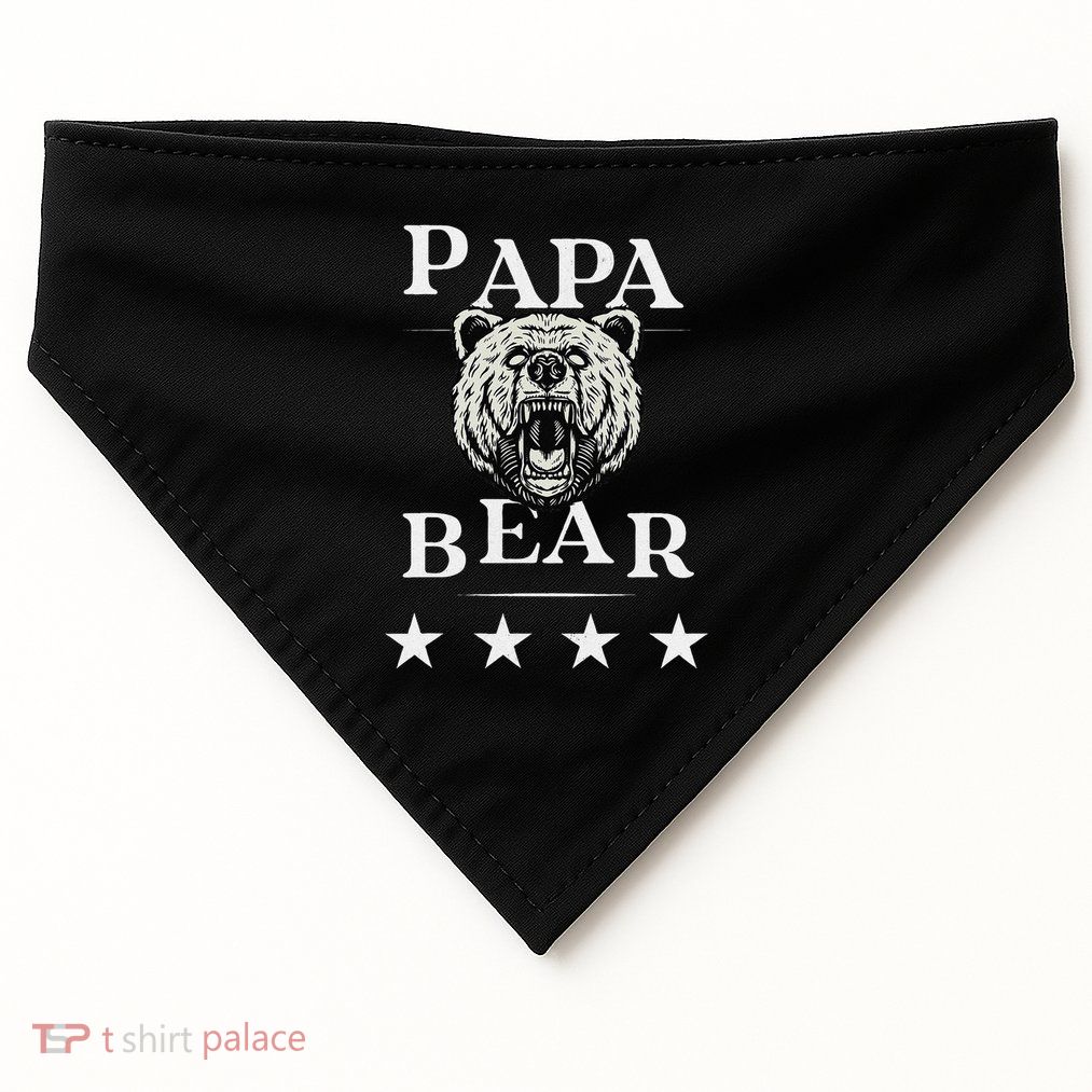 Papa Bear Distressed USA-Made Doggie Bandana