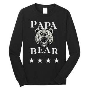 Papa Bear Distressed Long Sleeve Shirt