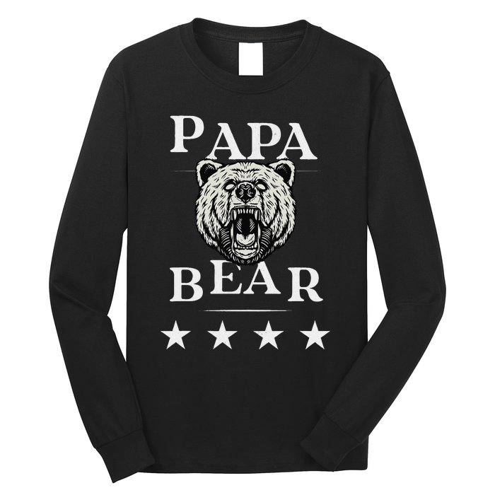 Papa Bear Distressed Long Sleeve Shirt