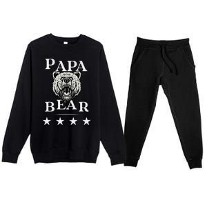 Papa Bear Distressed Premium Crewneck Sweatsuit Set