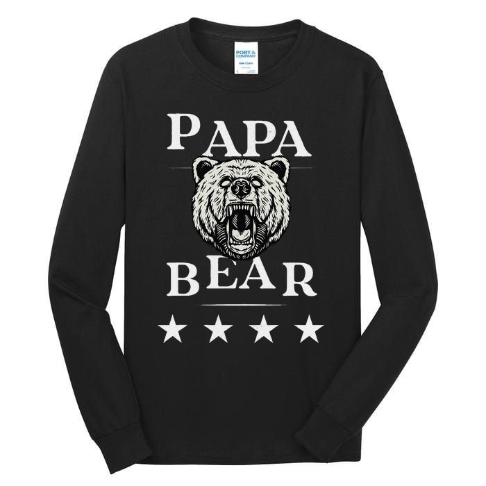 Papa Bear Distressed Tall Long Sleeve T-Shirt