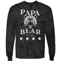 Papa Bear Distressed Tie-Dye Long Sleeve Shirt