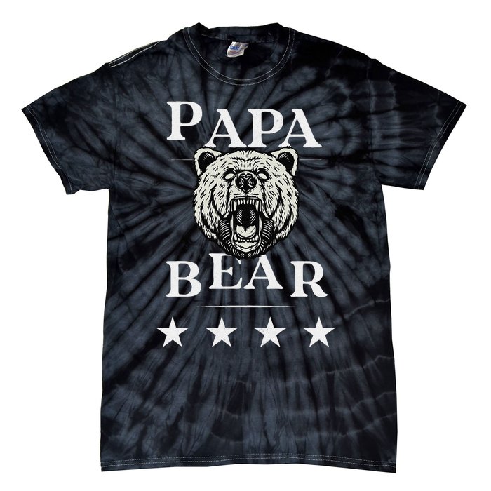 Papa Bear Distressed Tie-Dye T-Shirt