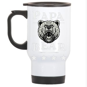 Papa Bear Distressed Stainless Steel Travel Mug