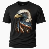 Patriotic Bald Eagle 4th Of July Men USA American Flag Cooling Performance Crew T-Shirt