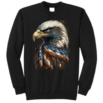 Patriotic Bald Eagle 4th Of July Men USA American Flag Sweatshirt