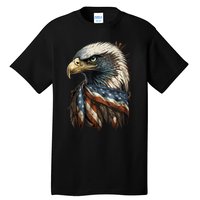 Patriotic Bald Eagle 4th Of July Men USA American Flag Tall T-Shirt