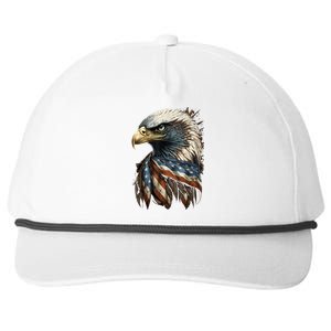 Patriotic Bald Eagle 4th Of July Men USA American Flag Snapback Five-Panel Rope Hat