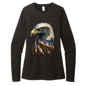 Patriotic Bald Eagle 4th Of July Men USA American Flag Womens CVC Long Sleeve Shirt