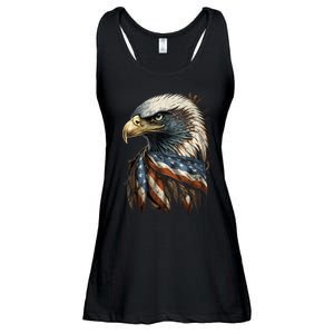 Patriotic Bald Eagle 4th Of July Men USA American Flag Ladies Essential Flowy Tank