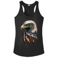 Patriotic Bald Eagle 4th Of July Men USA American Flag Ladies PosiCharge Competitor Racerback Tank