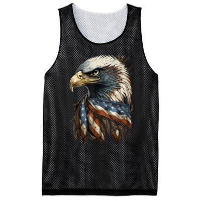 Patriotic Bald Eagle 4th Of July Men USA American Flag Mesh Reversible Basketball Jersey Tank