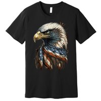 Patriotic Bald Eagle 4th Of July Men USA American Flag Premium T-Shirt