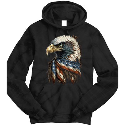 Patriotic Bald Eagle 4th Of July Men USA American Flag Tie Dye Hoodie