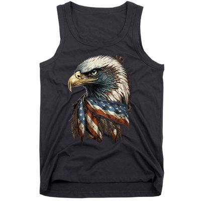 Patriotic Bald Eagle 4th Of July Men USA American Flag Tank Top