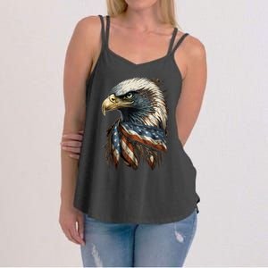 Patriotic Bald Eagle 4th Of July Men USA American Flag Women's Strappy Tank