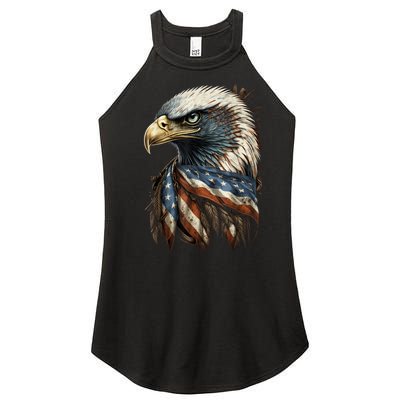 Patriotic Bald Eagle 4th Of July Men USA American Flag Women's Perfect Tri Rocker Tank