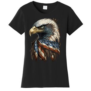 Patriotic Bald Eagle 4th Of July Men USA American Flag Women's T-Shirt