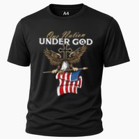 Patriotic Bald Eagle Usa American Flag Cooling Performance Crew T-Shirt