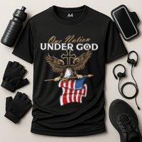 Patriotic Bald Eagle Usa American Flag Cooling Performance Crew T-Shirt