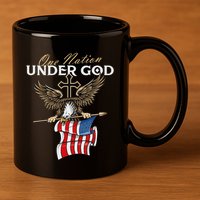 Patriotic Bald Eagle Usa American Flag 11oz C Handle Ceramic Mug