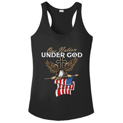 Patriotic Bald Eagle Usa American Flag Ladies PosiCharge Competitor Racerback Tank