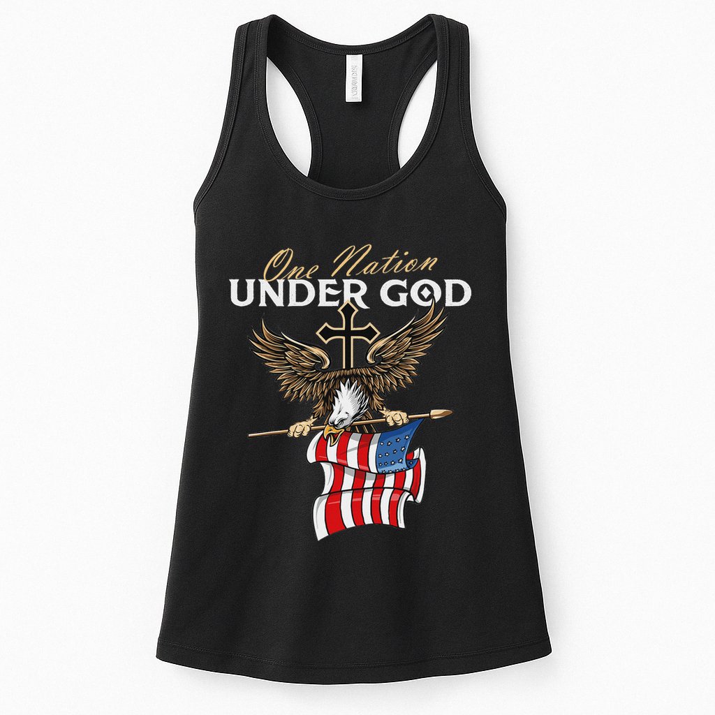 Patriotic Bald Eagle Usa American Flag Womens Tank Top