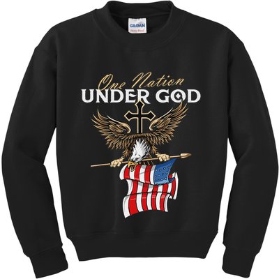 Patriotic Bald Eagle Usa American Flag Kids Sweatshirt