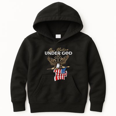 Patriotic Bald Eagle Usa American Flag Kids Hoodie