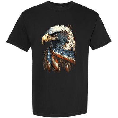 Patriotic Bald Eagle 4th Of July Usa American Flag Garment-Dyed Heavyweight T-Shirt