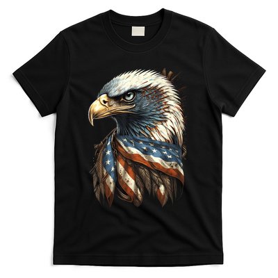 Patriotic Bald Eagle 4th Of July Usa American Flag T-Shirt