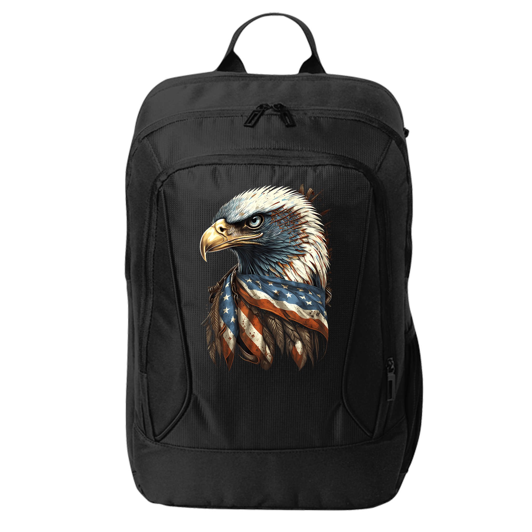 Patriotic Bald Eagle 4th Of July Usa American Flag City Backpack