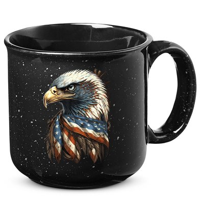 Patriotic Bald Eagle 4th Of July Usa American Flag 15oz Campfire Ceramic Mug
