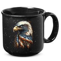 Patriotic Bald Eagle 4th Of July Usa American Flag 15oz Campfire Ceramic Mug