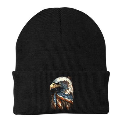 Patriotic Bald Eagle 4th Of July Usa American Flag Beanie