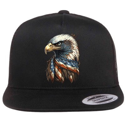 Patriotic Bald Eagle 4th Of July Usa American Flag Flatbill Hat