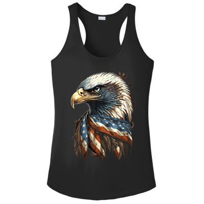 Patriotic Bald Eagle 4th Of July Usa American Flag Ladies PosiCharge Competitor Racerback Tank