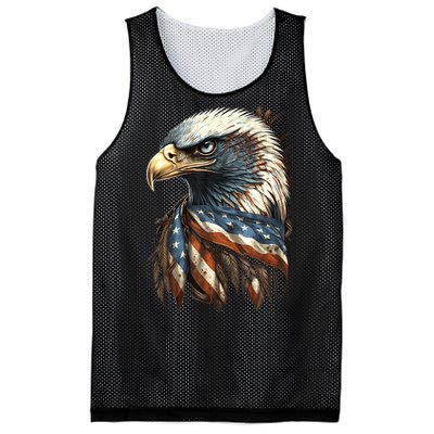 Patriotic Bald Eagle 4th Of July Usa American Flag Mesh Reversible Basketball Jersey Tank