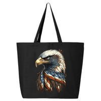 Patriotic Bald Eagle 4th Of July Usa American Flag 25L Jumbo Tote