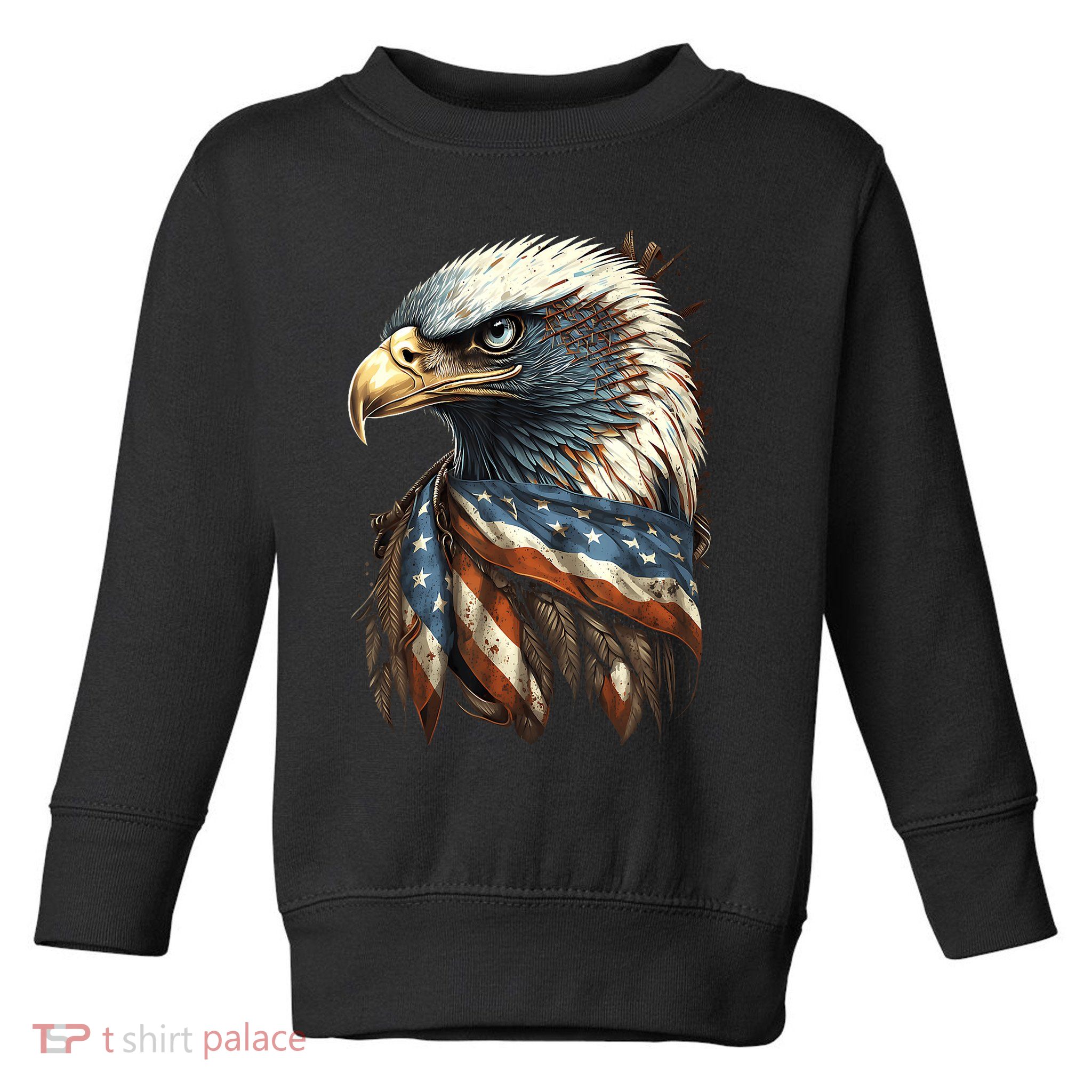 Patriotic Bald Eagle 4th Of July Usa American Flag Toddler Sweatshirt