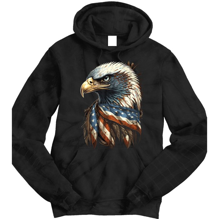 Patriotic Bald Eagle 4th Of July Usa American Flag Tie Dye Hoodie