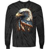 Patriotic Bald Eagle 4th Of July Usa American Flag Tie-Dye Long Sleeve Shirt