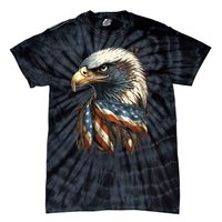 Patriotic Bald Eagle 4th Of July Usa American Flag Tie-Dye T-Shirt