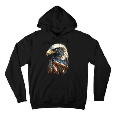 Patriotic Bald Eagle 4th Of July Usa American Flag Tall Hoodie