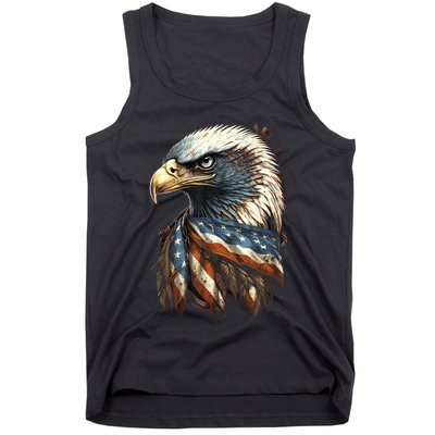 Patriotic Bald Eagle 4th Of July Usa American Flag Tank Top