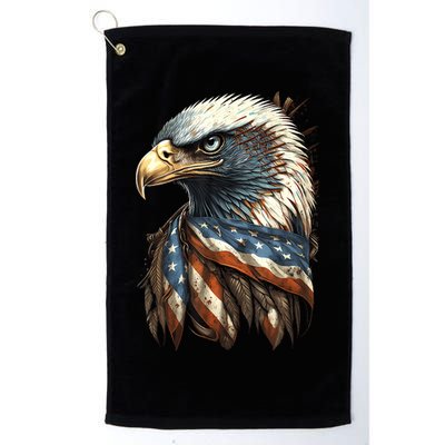 Patriotic Bald Eagle 4th Of July Usa American Flag Golf Towel
