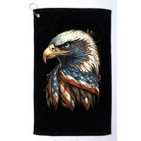 Patriotic Bald Eagle 4th Of July Usa American Flag Golf Towel