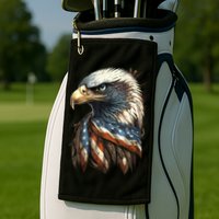 Patriotic Bald Eagle 4th Of July Usa American Flag Golf Towel